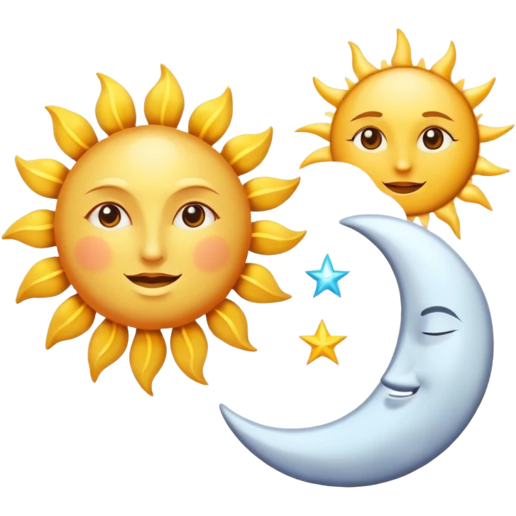 The sun and the moon dancing emoji