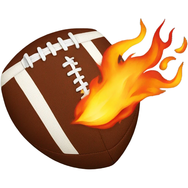 Football with fire emoji