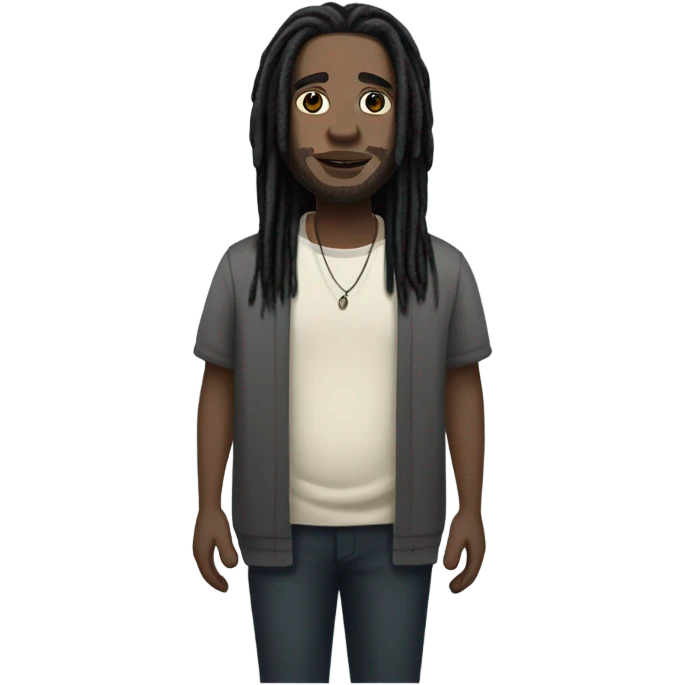 plus size pale skin man with black locs full body emoji