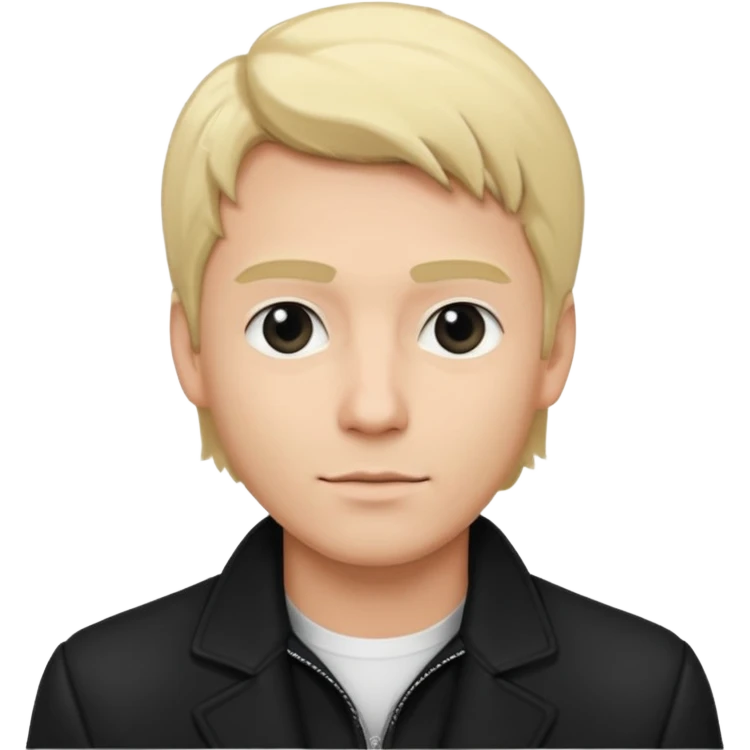 balck and white photo man blonde in classic jacket emoji