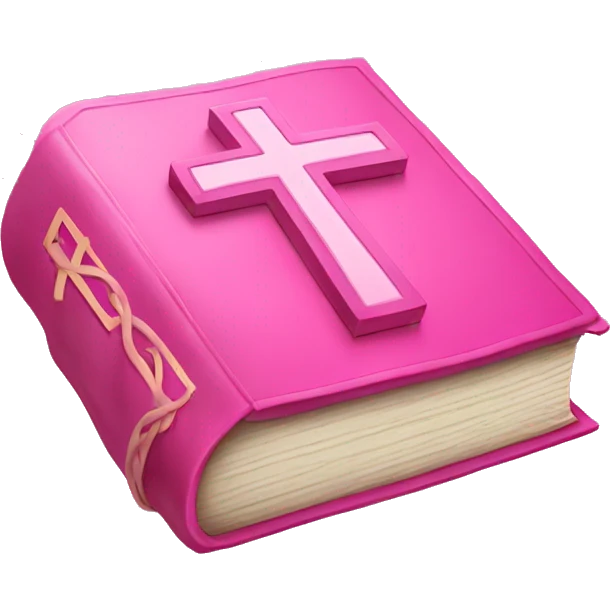 Pink Bible with a pink cross in the middle emoji