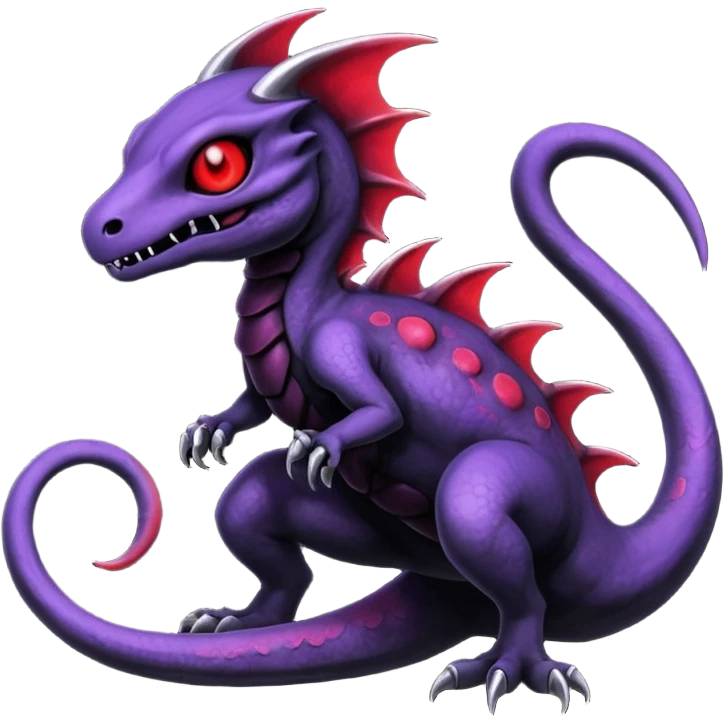 Nebulae Evil Gothic Spooky Salandit-Duskull-Noibat-Fakémon-hybrid-creature (full body)  emoji