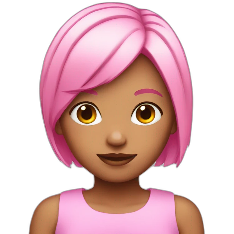 girl with pink short hair emoji
