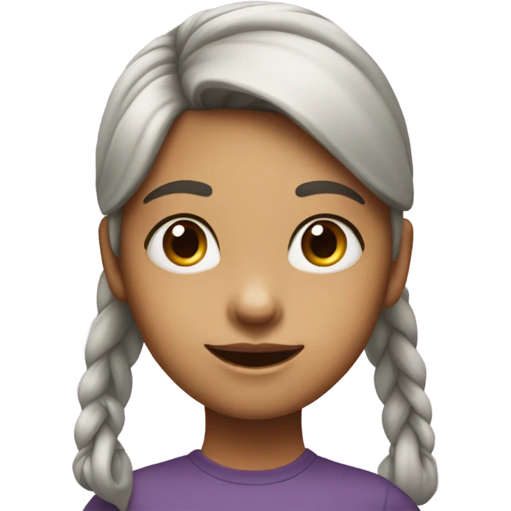 Girl with triangular ponytail and big nose and big spot on side of face emoji