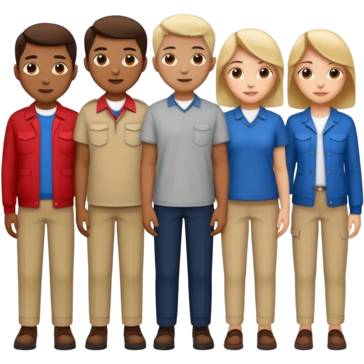 team wearing casual uniform clothes emoji