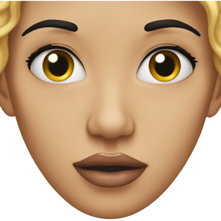 eyebrow up kissing emoji