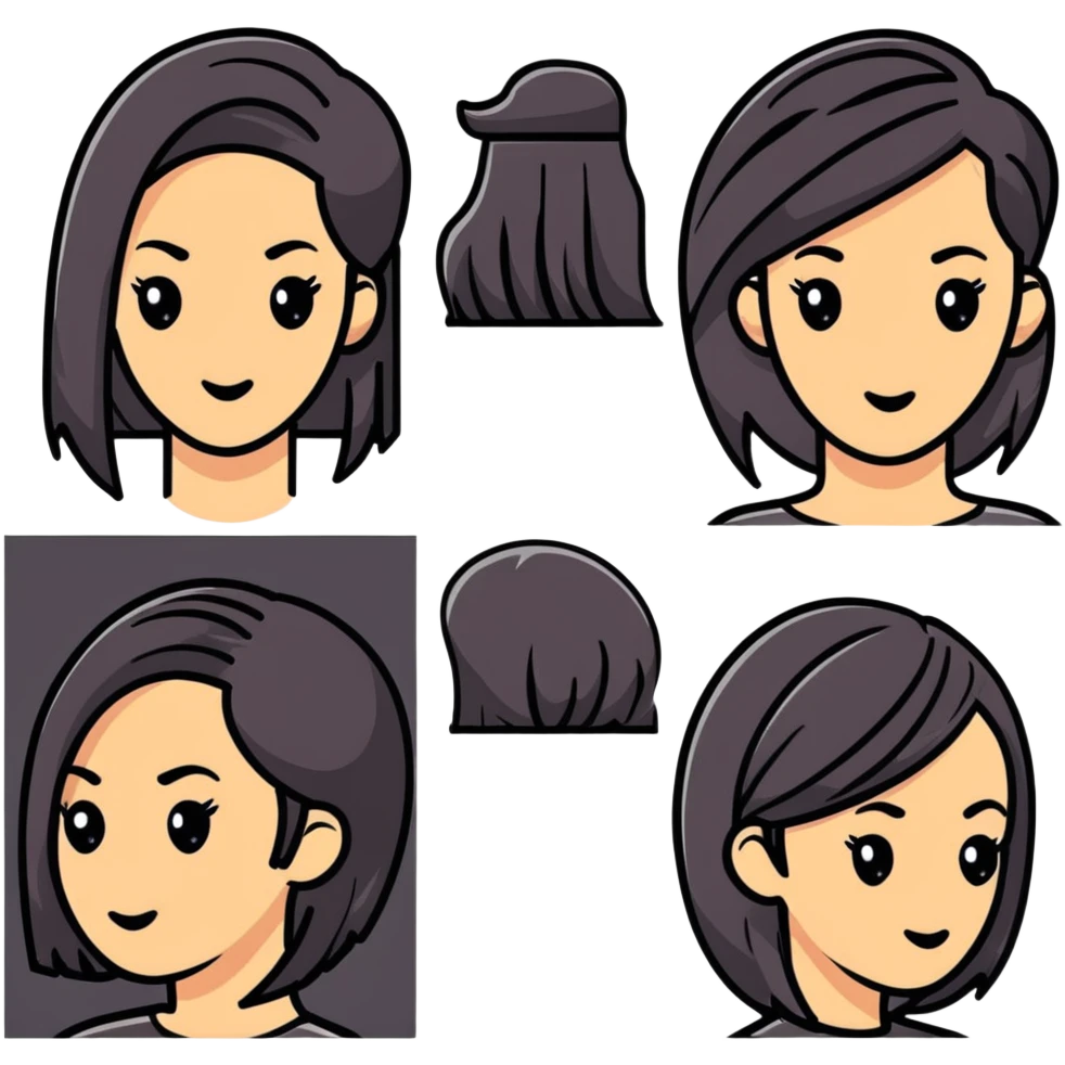 hair salon marketing social media promotion, hairstyle before and after emoji