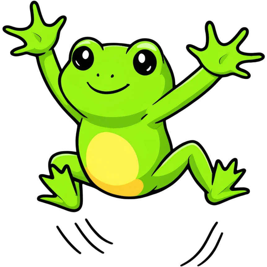 frog with long legs jumping emoji