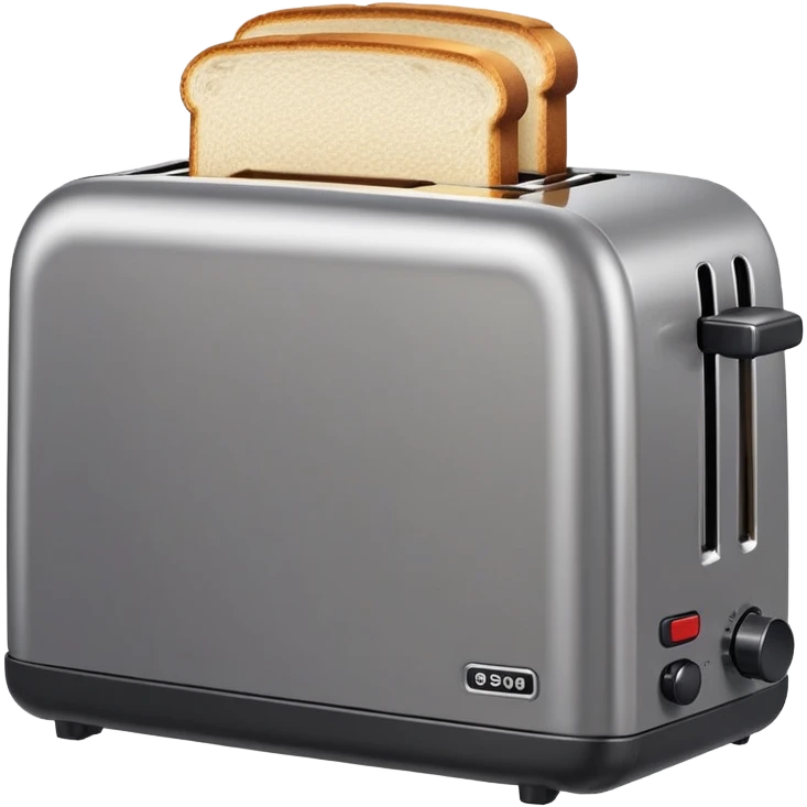 A low-resolution 8-bit pixel art emoji of a toaster, blocky and retro-style, with visible square pixels and a limited color palette. emoji