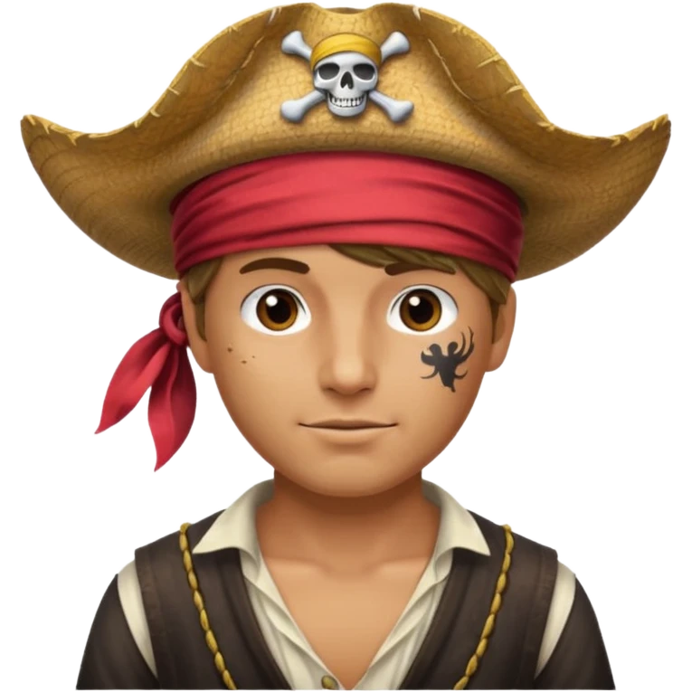 Pirate with a straw hat emoji