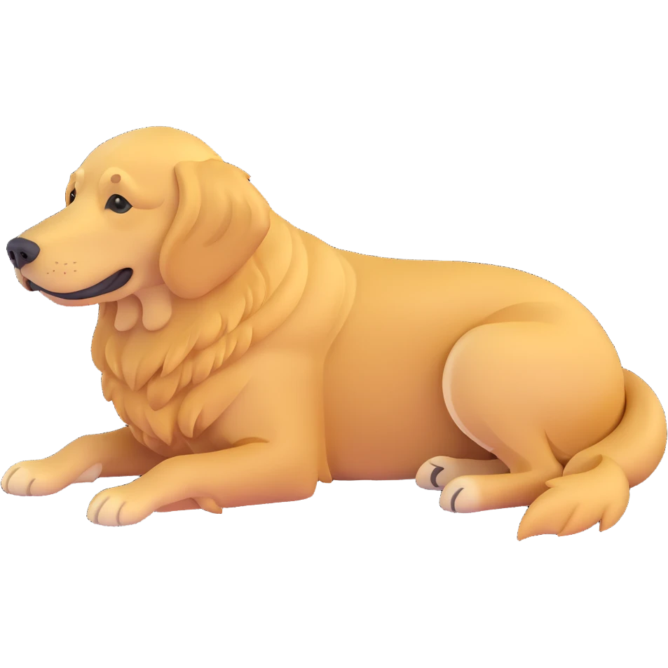 golden retriever laying down emoji