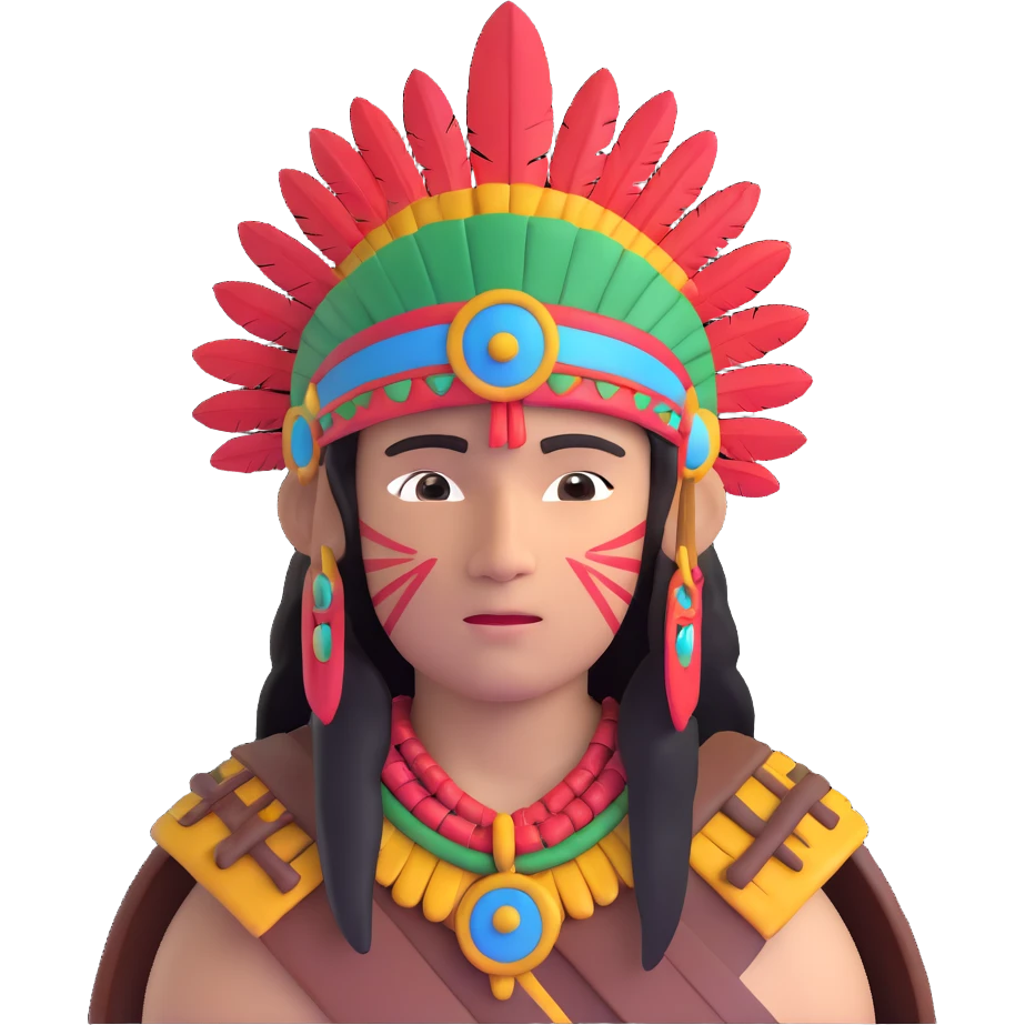 Inca warrior with headdress emoji