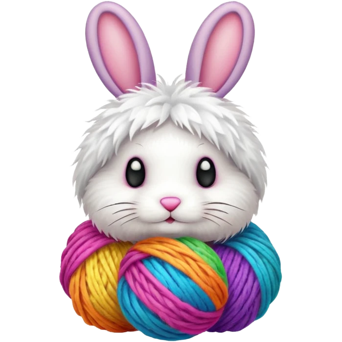 Bunny with yarn ball on head emoji