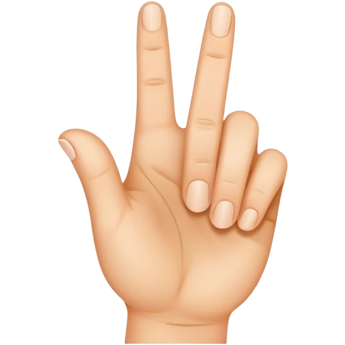 Hand with two fingers and thumb out emoji