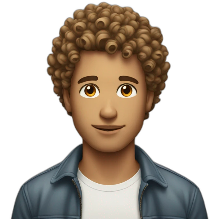 curly haired on top, short on sides light skinnes guy emoji
