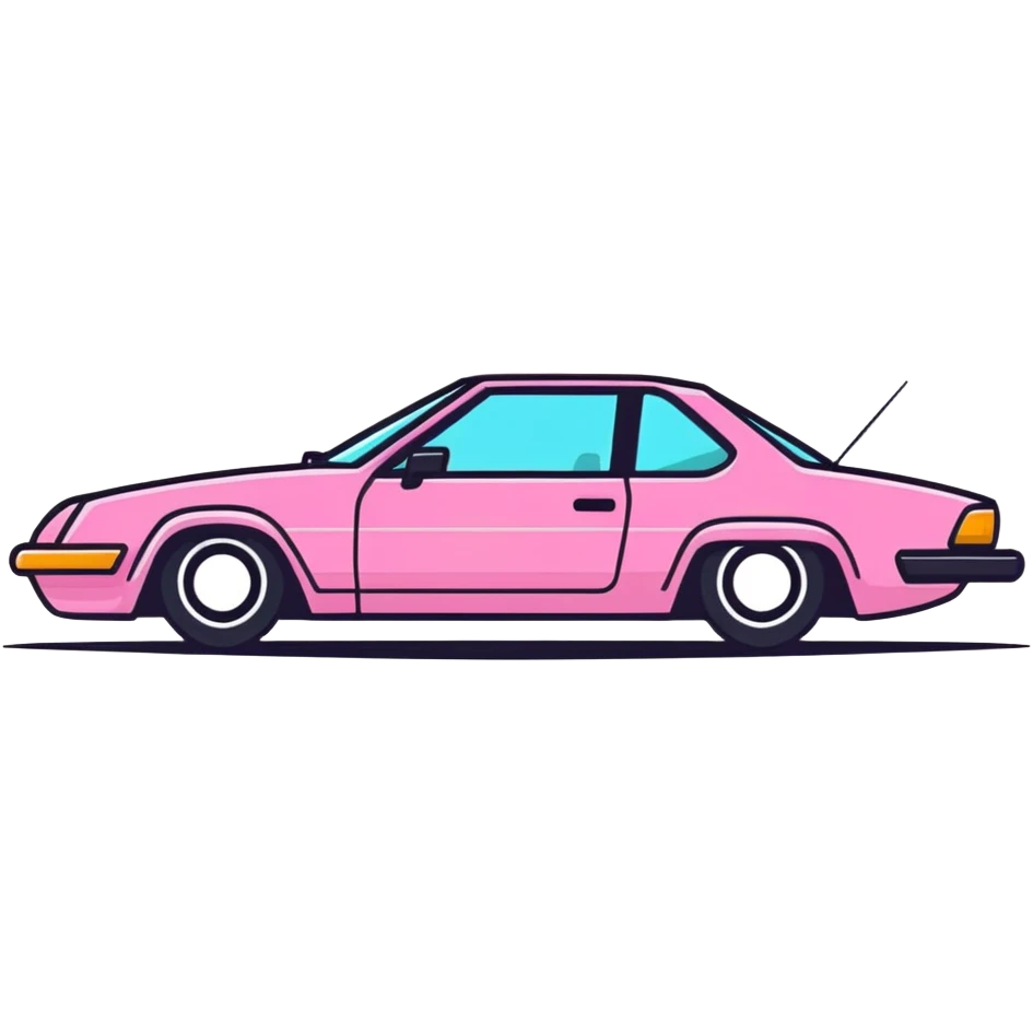 pink car sticker emoji