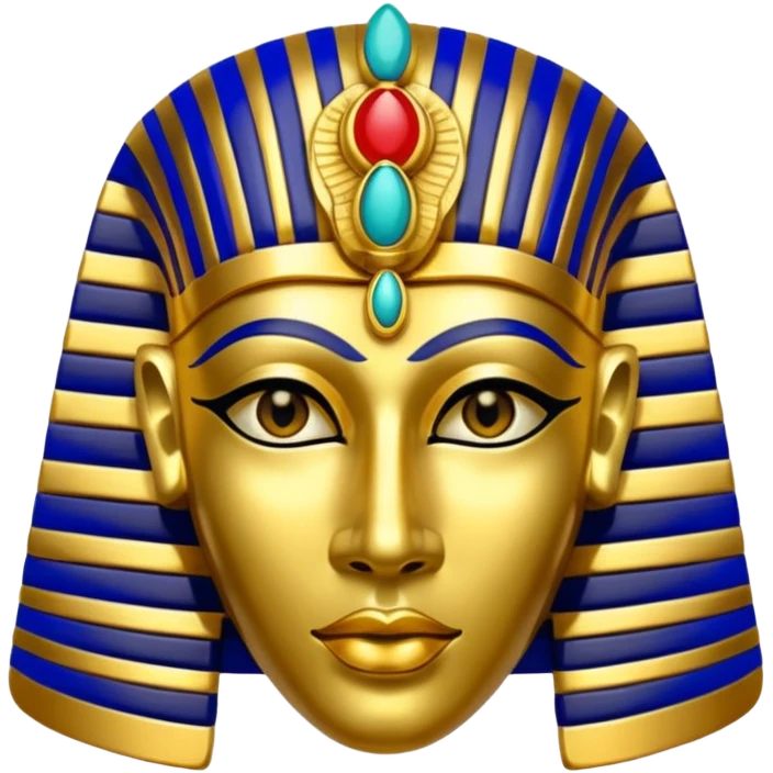 Egyptian Colorfully Painted Intricate Delicate Gracious Holy Gold Mask  emoji