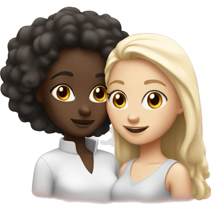 black girl and white girl in love emoji
