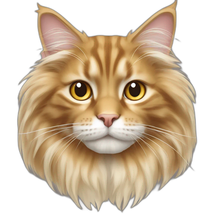 golden maine coon cat with golden nose and white front paws emoji