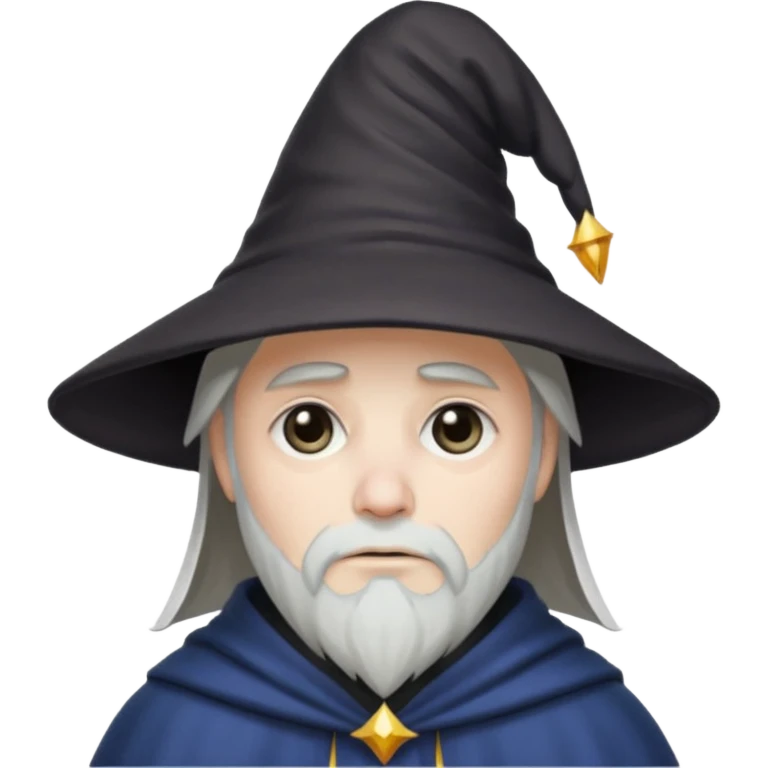 Sad face, wizard hat, dark style emoji