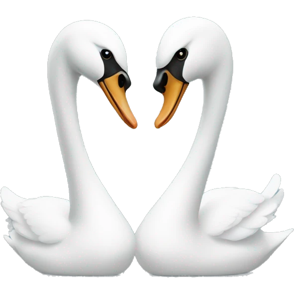 Two swans facing each other  emoji