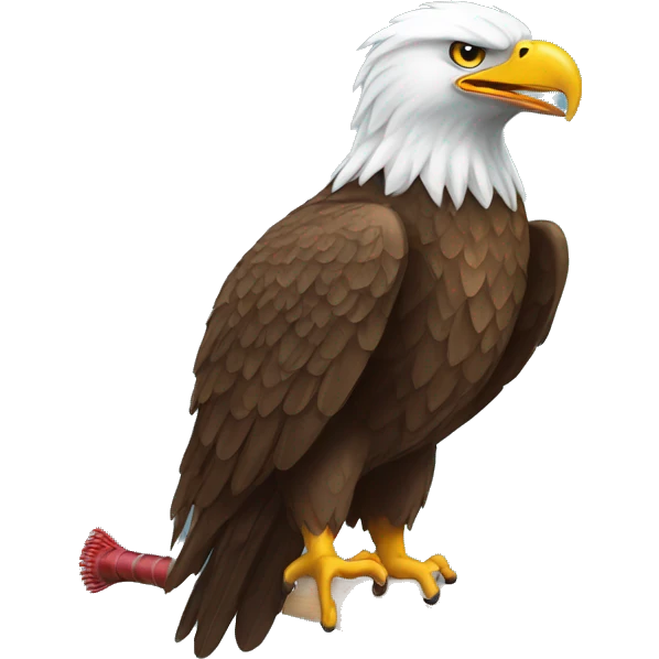 Eagle with a cricket bat emoji