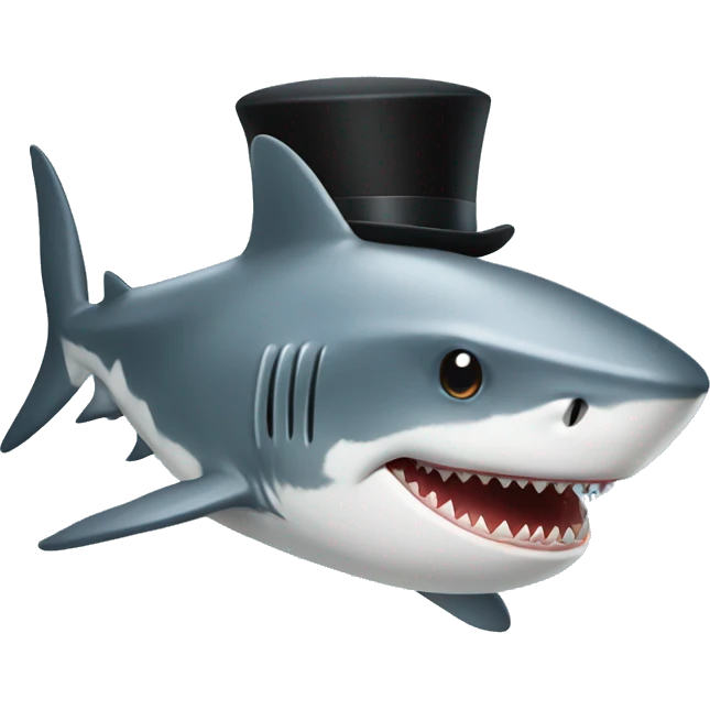 Shark with a top hat emoji