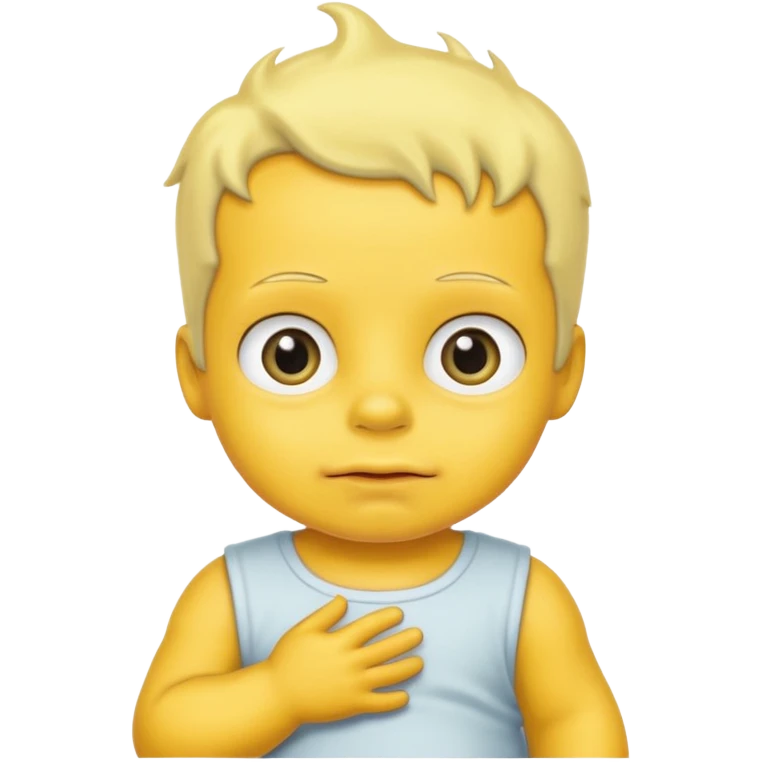 yellow baby with simpson style emoji