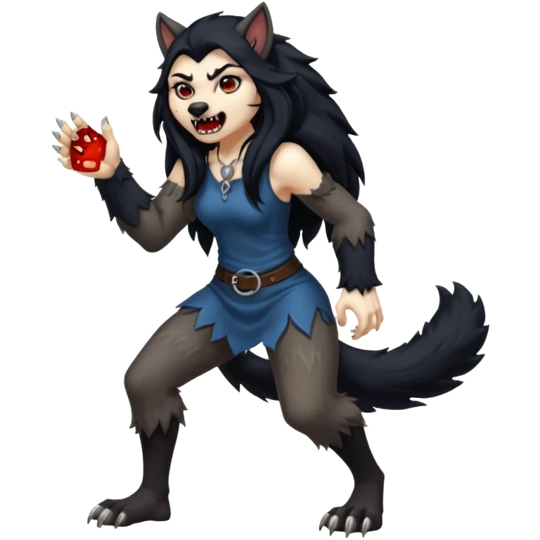 Female werewolf full body emoji