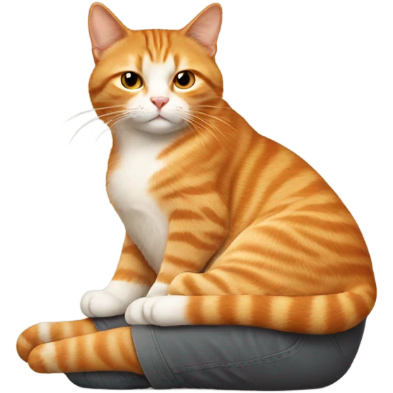 Ginger cat on a lap emoji