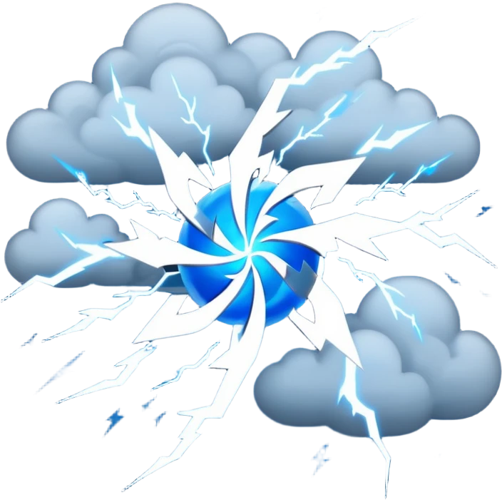 Wiz 101 casting sigil inspired storm magic, compose it of swirling clouds and lightning bolts  emoji