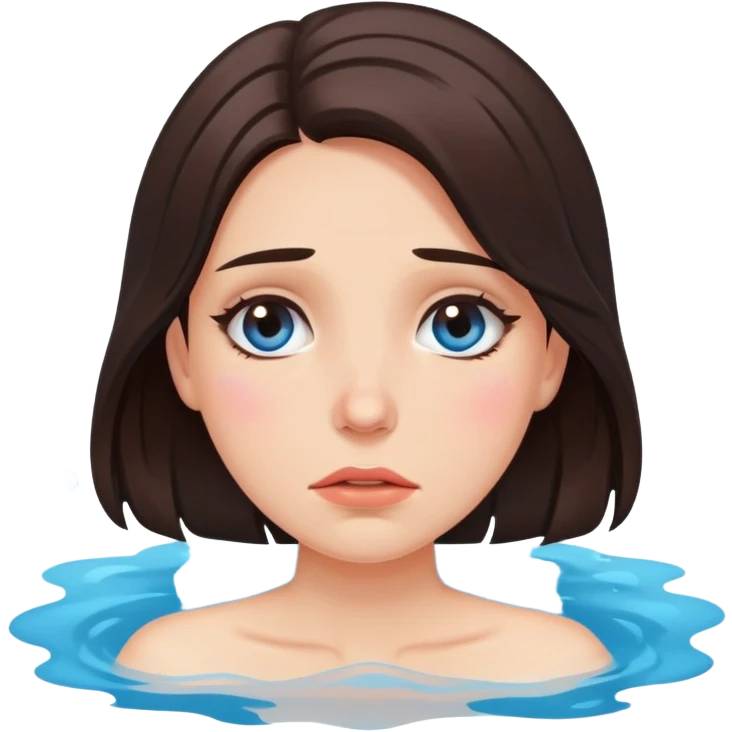 Beautiful brunette drowning In pool of tears  emoji