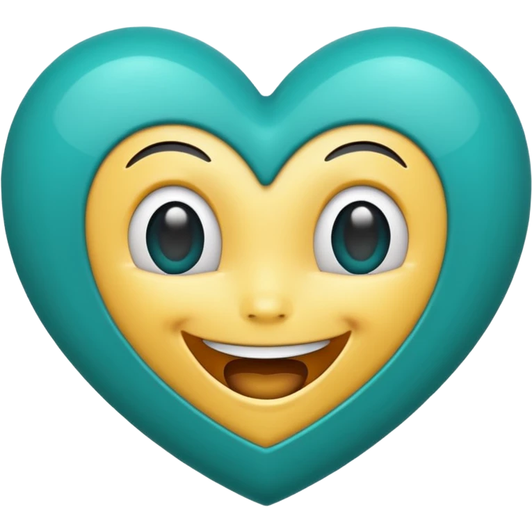 Teal heart laughing emoji