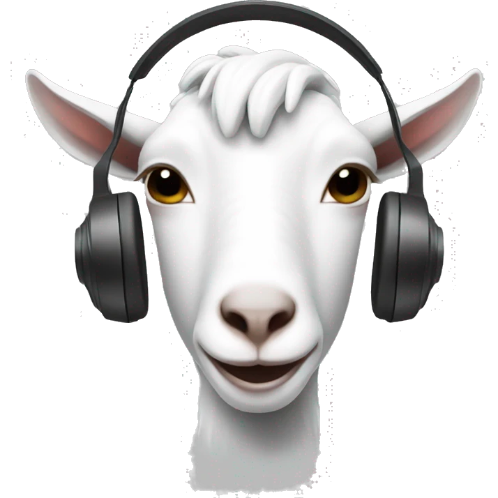 white goat with headphones emoji
