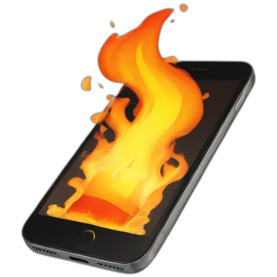 iphone on fire emoji