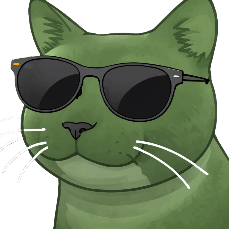 Cat with sunglasses funny emoji