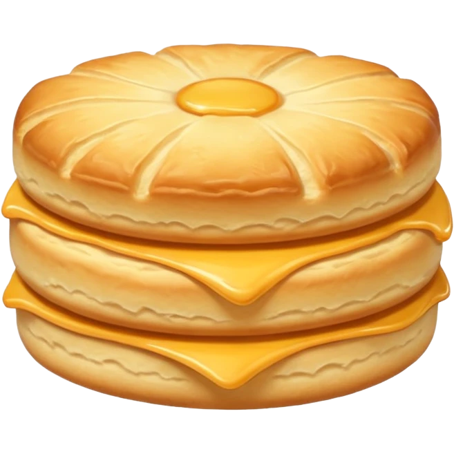 buttermilk American biscuit, golden top emoji