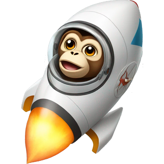 Monkey in rocket ship  emoji