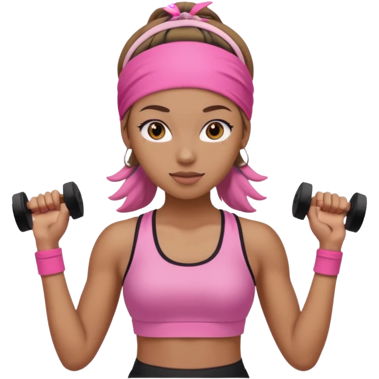 gym girl with pink headband emoji