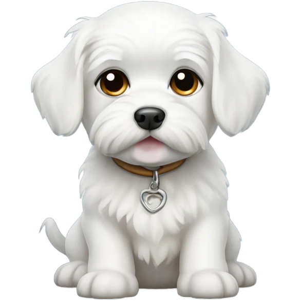 White dog Maltese puppy  emoji