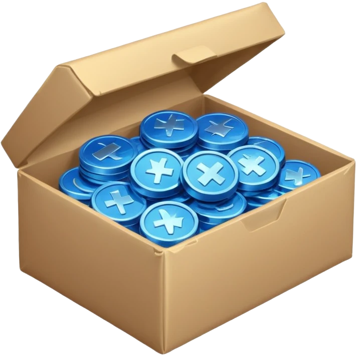 blue coins credit in a package emoji