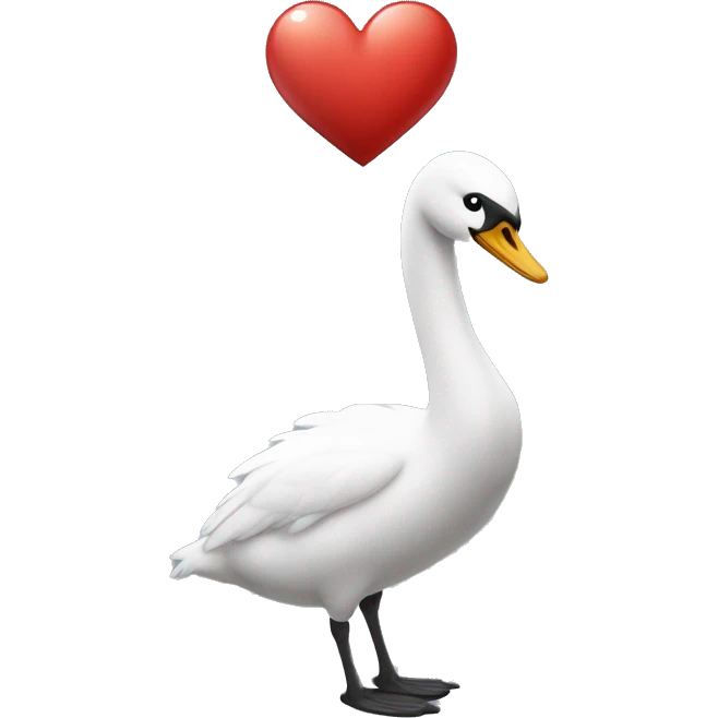Cisnes haciendo un corazón emoji
