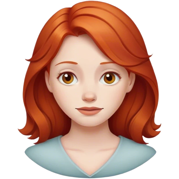 Sad smiling redhead lady emoji