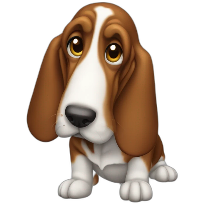 Dog basset hound full-body-head-right emoji