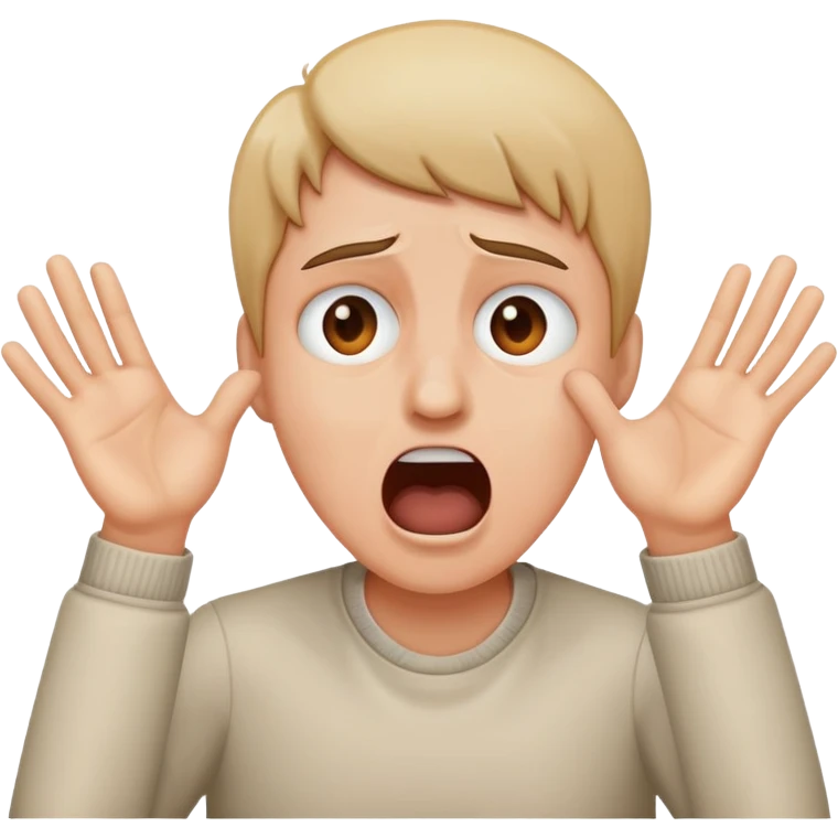 Sad screaming face with hands reaching out emoji