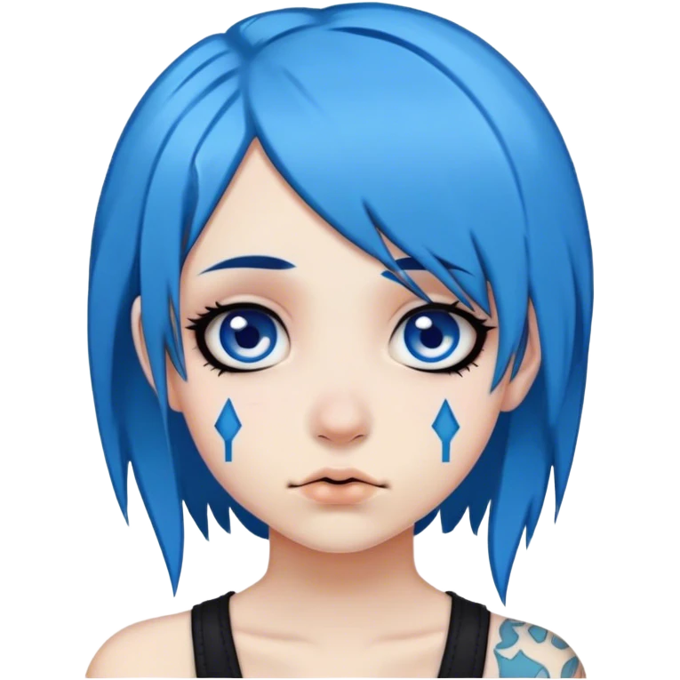emo girl with blue hair and piercings emoji