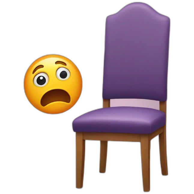 scared emoji on a chair emoji