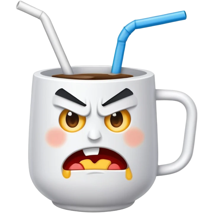 angry cup with straw emoji