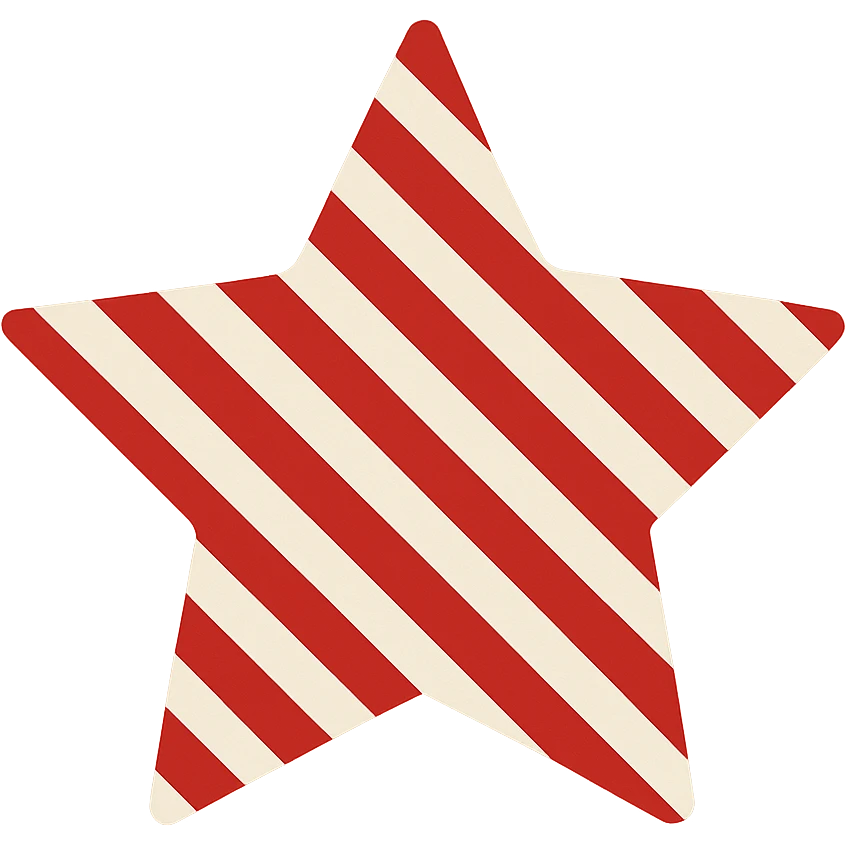 star with a candy stripe pattern emoji