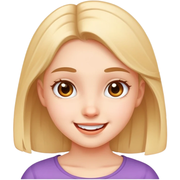 Young girl with cute face and happy expression emoji